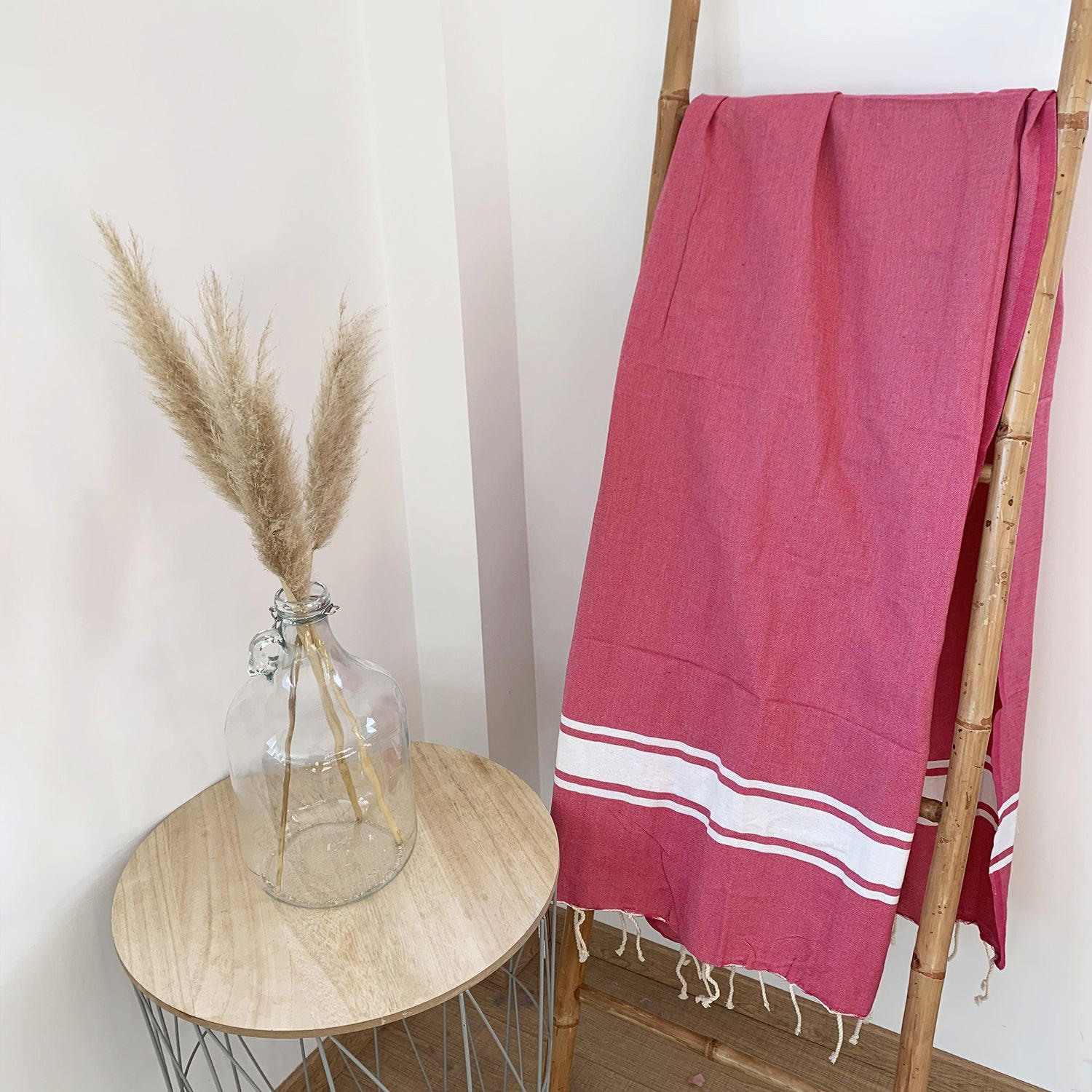 HAMAMTUCH Kozo Fuchsia 100x200 190g/m² - Pink, Textil (100/200cm) - LE COMPTOIR DE LA PLAGE