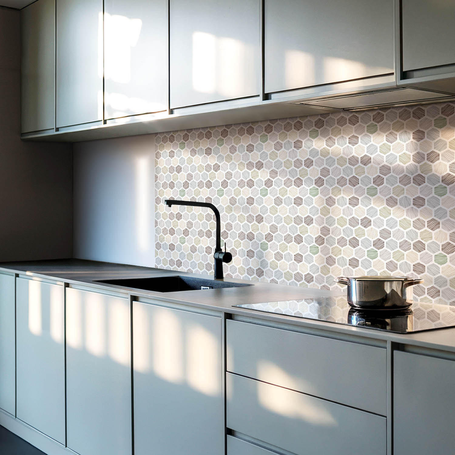 WANDPANEEL 20 Stück 20x20 cm selbstklebend Linaria - Multicolor, Kunststoff (20/1.6/20cm) - Wallfluent