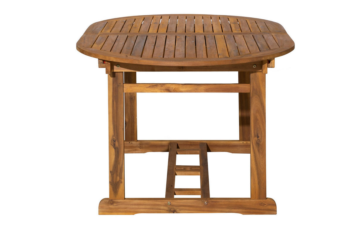 GARTENTISCH 150/200x100 cm oval Akana mit Schmetterlingsauszug, auf 200 cm ausziehbar - Naturfarben, Holz (100/150/75cm) - TPFGarden