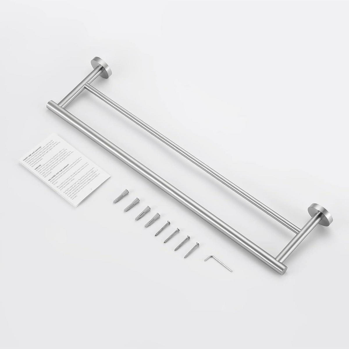 HANDTUCHHALTER Doppel 60 cm Gebürstet Edelstahl - Grau, Metall (14.5/5/60cm)