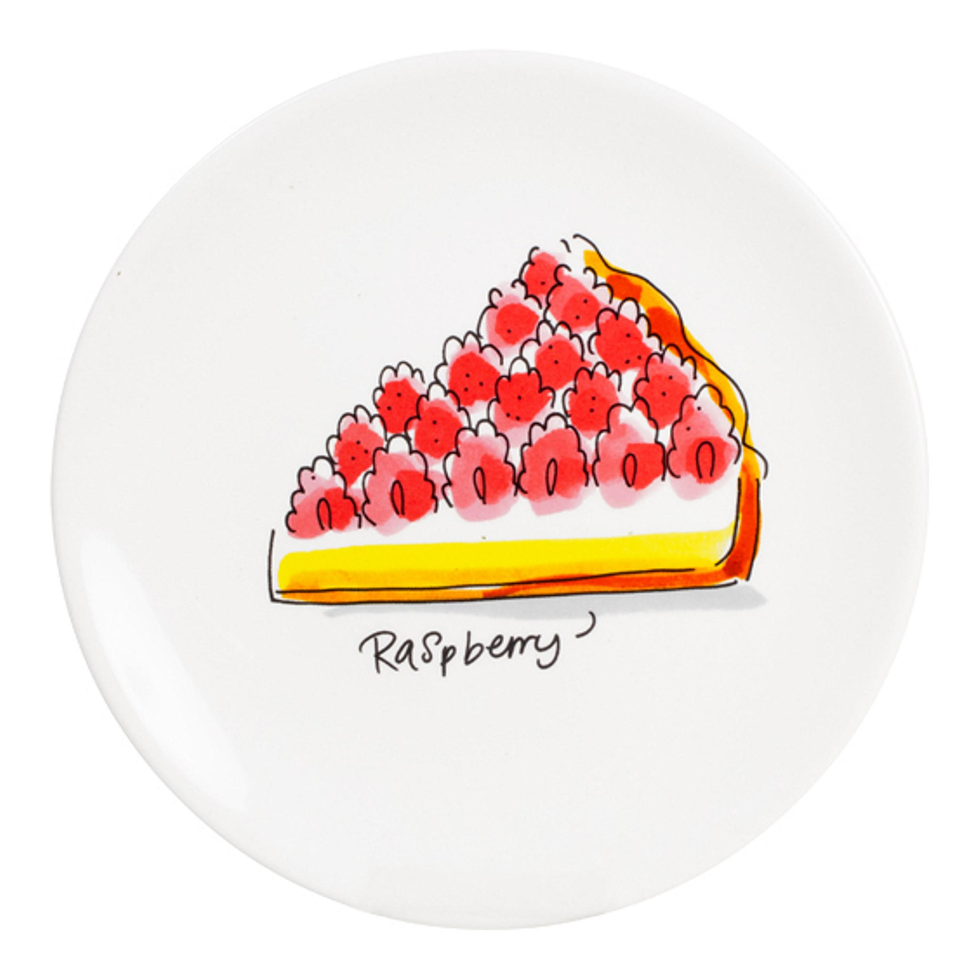 KUCHENTELLER Himbeerkuchen in Bunt - 18cm - Multicolor, Keramik (18/18/2cm) - Blond Amsterdam