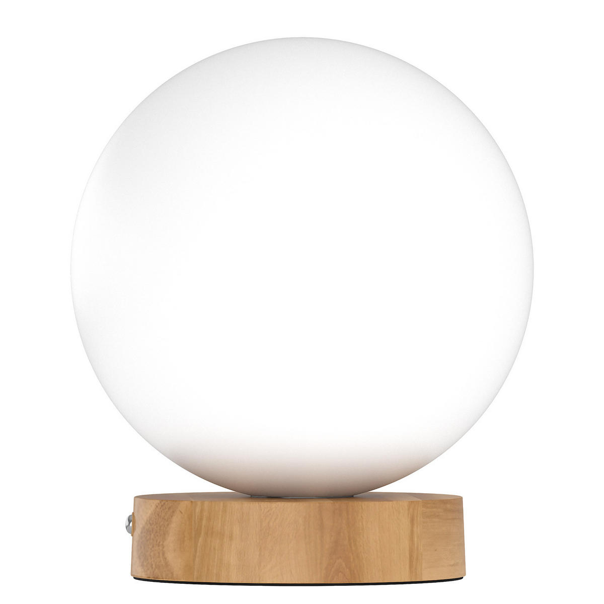 AKKU-TISCHLEUCHTE - Opalglas / Pinie massiv - Weiß / Pinie Hell - Weiß, Glas/Holz (18/18/21cm) - home24