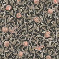 VLIESTAPETE Bird & Pomegranate Charcoal - Grau, Papier/Kunststoff (52/1000cm) - Graham & Brown