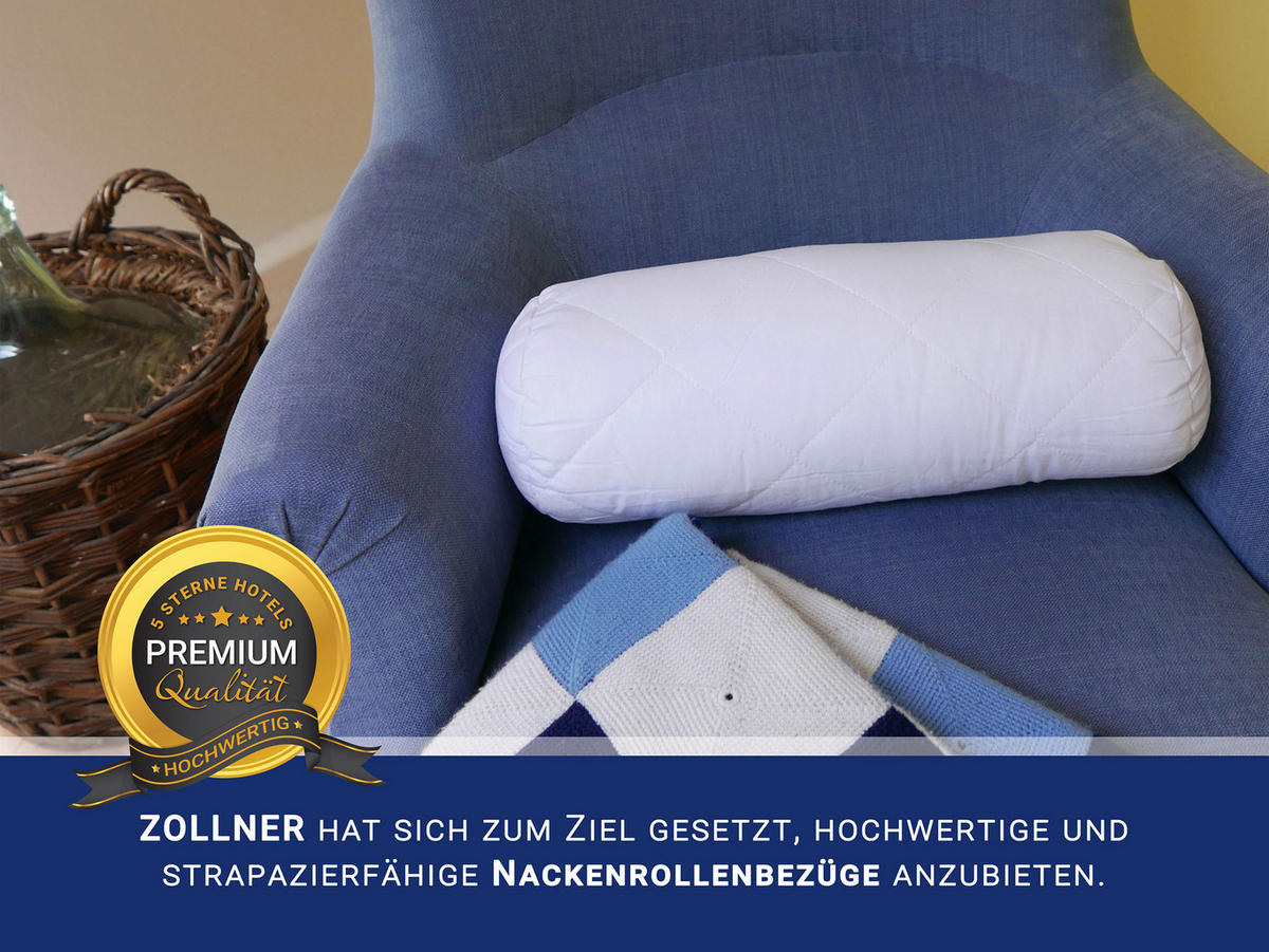 NACKENROLLE, 15x40 cm, 100% Polyester, Weiß - Weiß, Textil (15/40cm) - Zollner