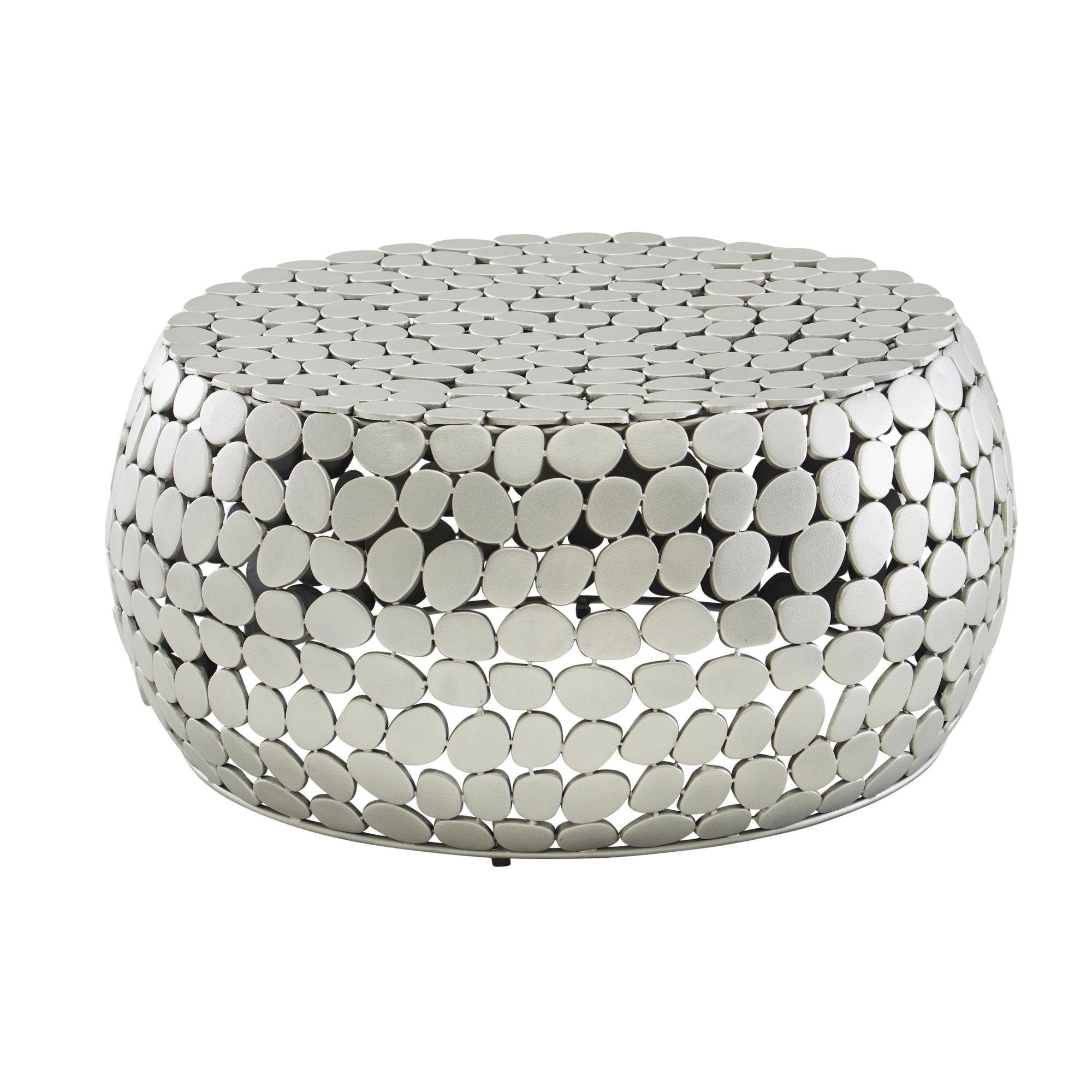 COUCHTISCH Aluminium Silber, Handgefertigtes Unikat, Stilvolles Design - Silberfarben, Metall (66/66/32cm) - KADIMA DESIGN