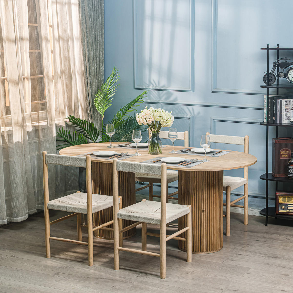 ESSTISCH Rund Braun 180 x 90 x 75 (cm) - Braun, Holz (90/180/75cm) - Nordlys