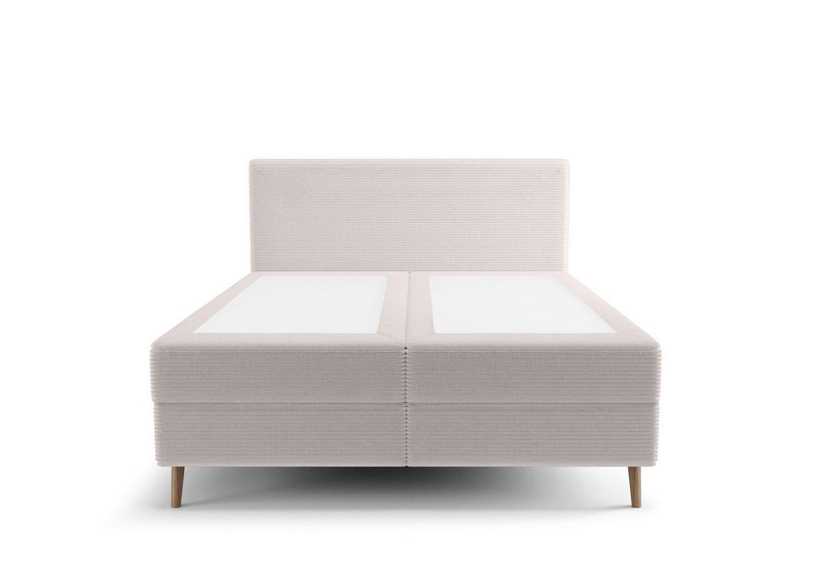 BOXBETT NARA mit Matratze H3, Bonell und Topper 180x200 POSO 100 - Beige, Textil (180/200cm) - Bedante