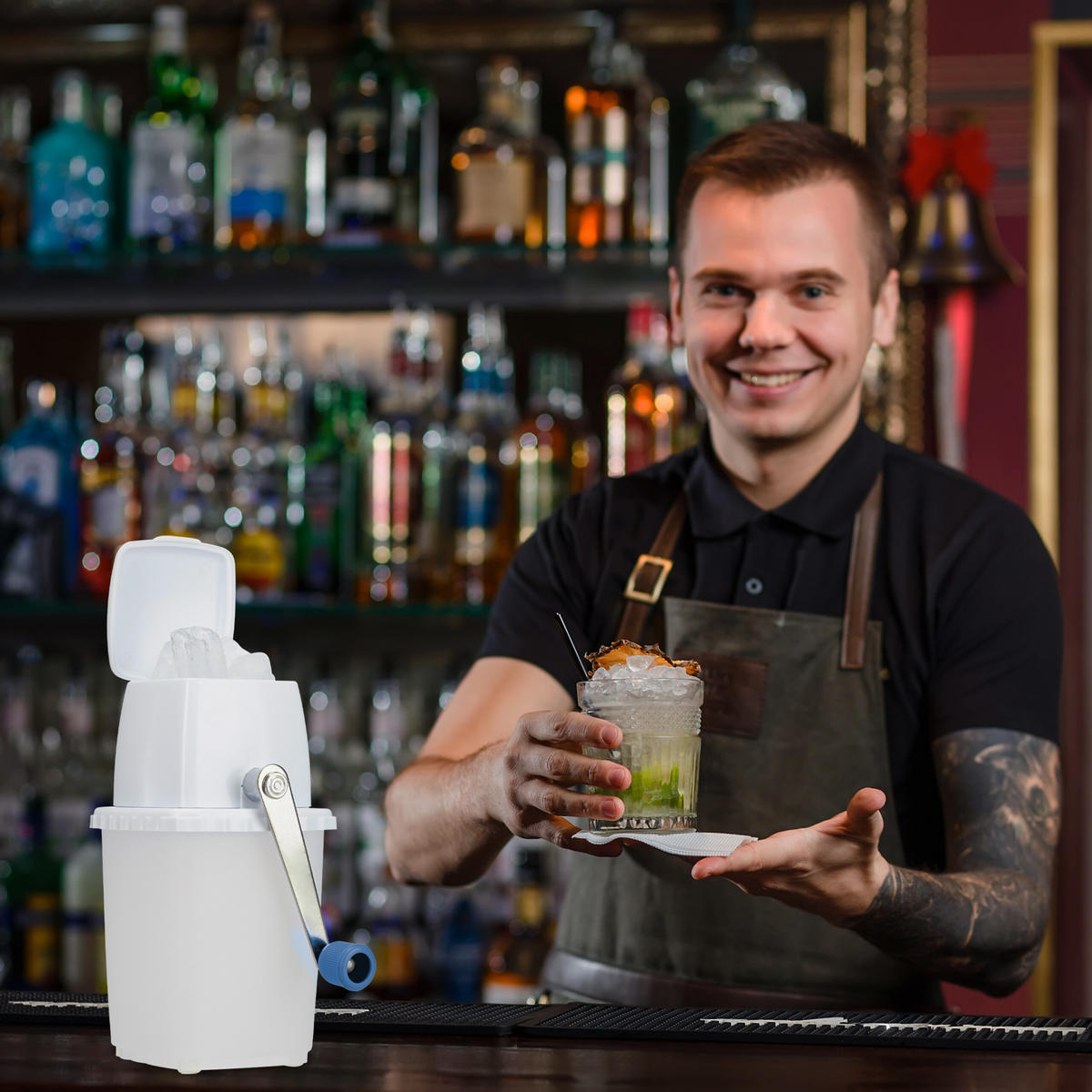 DRVIČ ľadu - biela, kov/plast (12.5/24/16cm) - Relaxdays