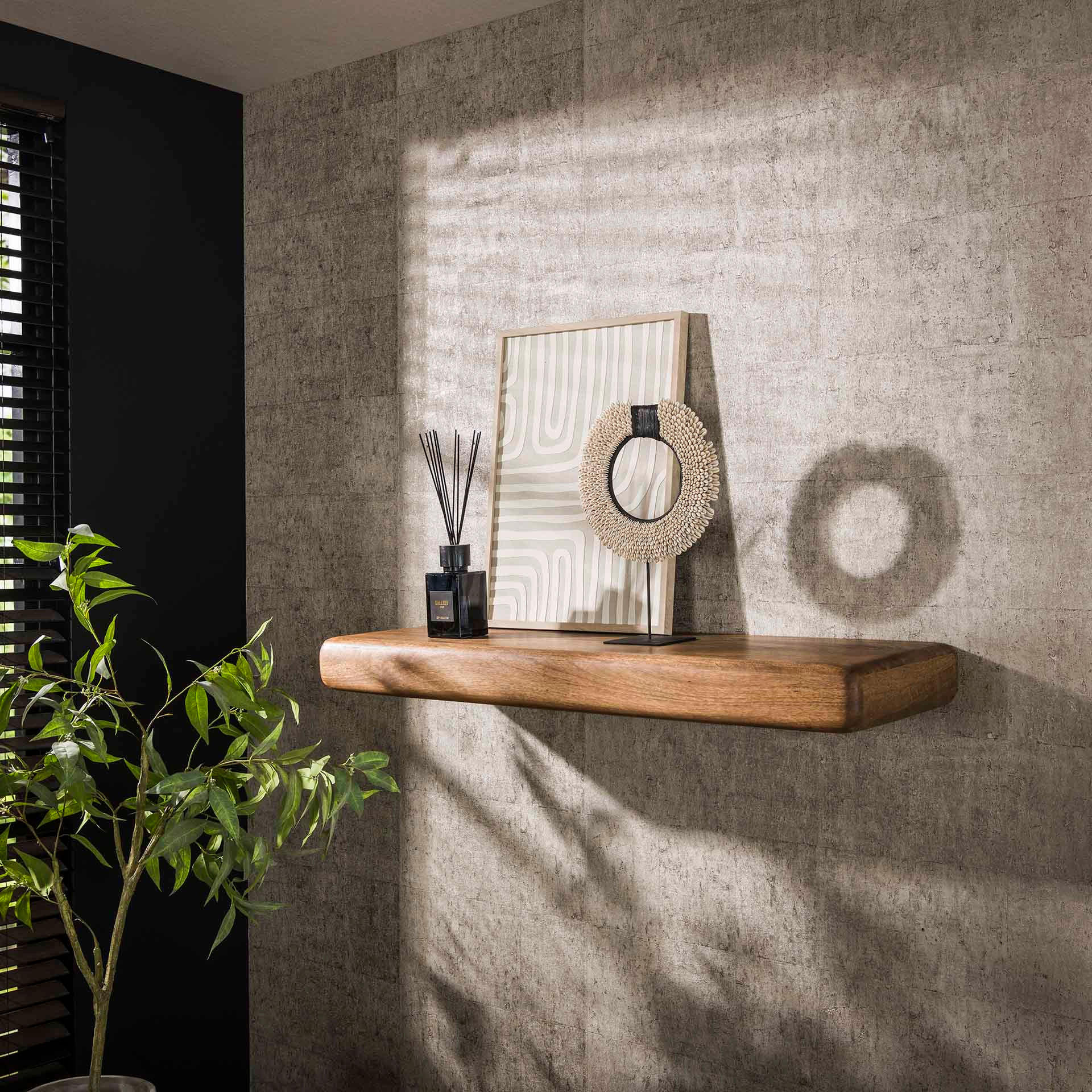 WANDREGAL Sleek Beige 35/118/ 10 cm - Beige, Holz (118/10/35cm) - Hoyz Collection