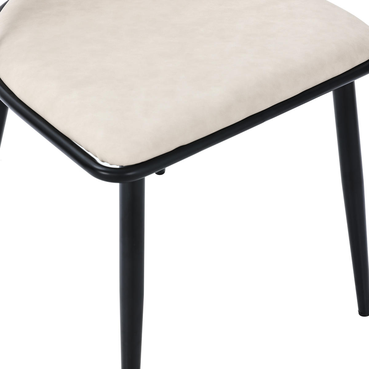 STUHL-SET DE-35953 2 Stück mit Rattan-Lehne und PU-Sitz Schwarz - Schwarz, Metall (48/80/46cm) - ComfortXL