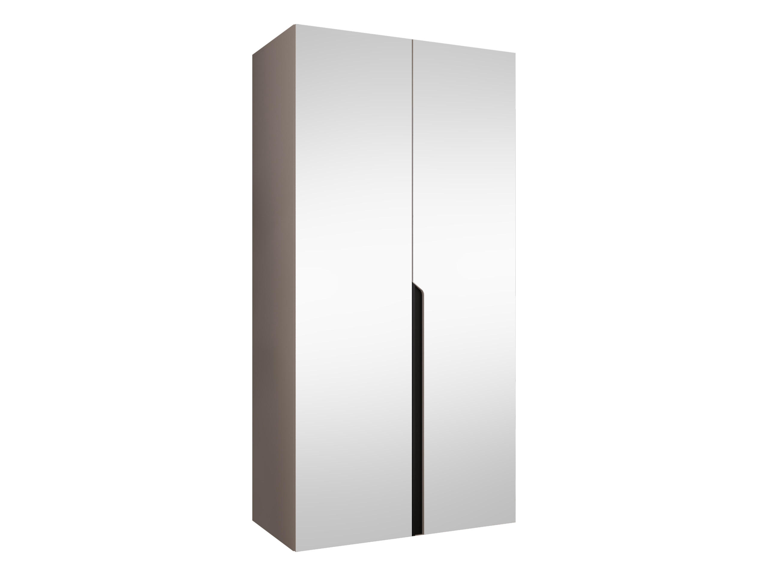 DREHTÜRENSCHRANK Mila III 100 - Kaschmir/Schwarz, Holzwerkstoff/Kunststoff (100/202/52cm) - MIRJAN24