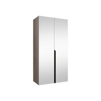 DREHTÜRENSCHRANK Mila III 100 - Kaschmir/Schwarz, Holzwerkstoff/Kunststoff (100/202/52cm) - MIRJAN24