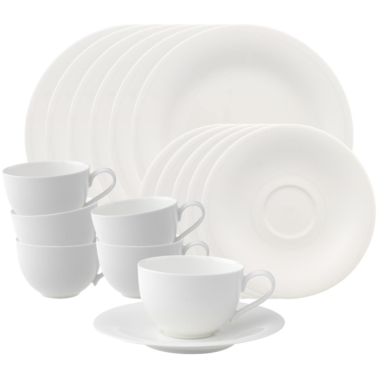 KAFFEESERVICE New Cottage Basic weiß 18er Set - Weiß, Keramik (1/1/1cm) - Villeroy & Boch