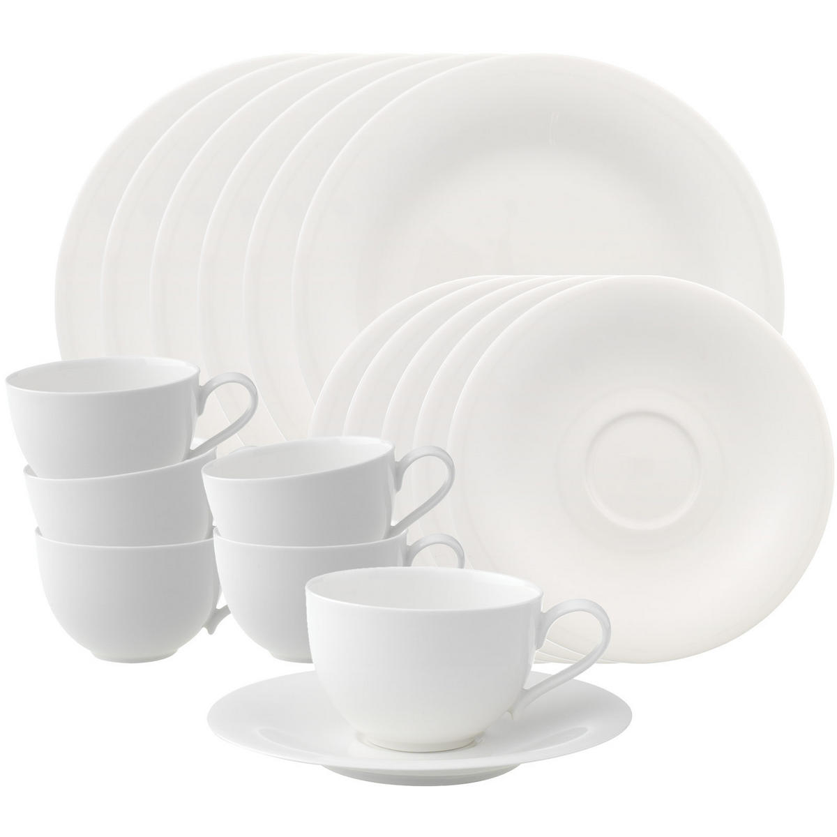 KAFFEESERVICE New Cottage Basic weiß 18er Set - Weiß, Keramik (1/1/1cm) - Villeroy & Boch