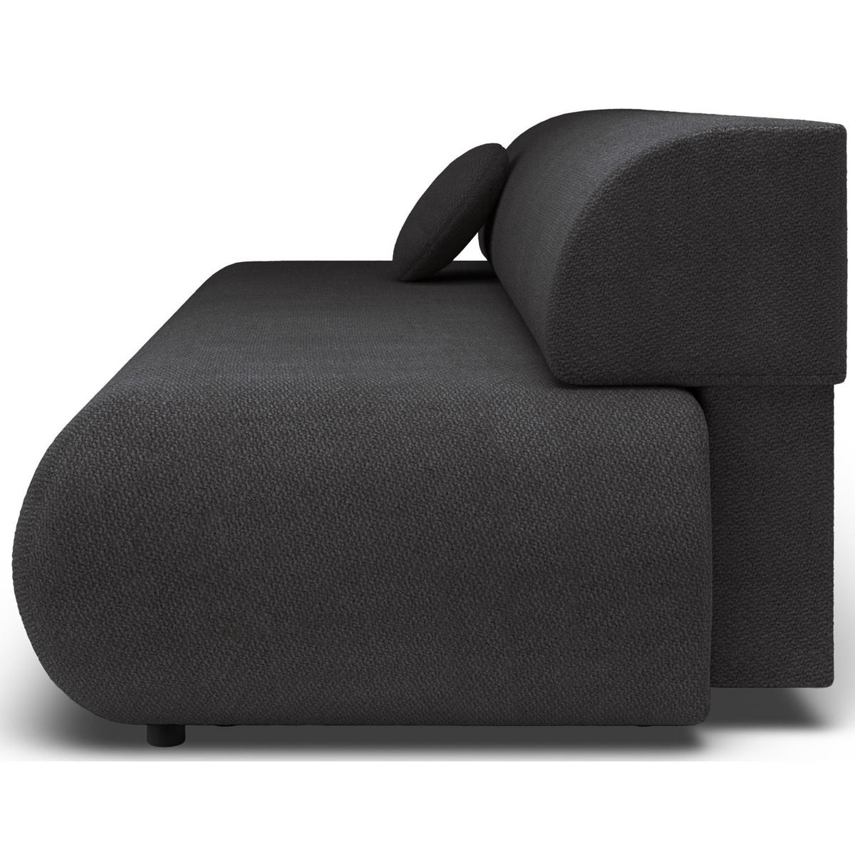 3-SITZER SCHLAFSOFA Graphit Chenille - Schwarz, Kunststoff/Textil (214/74/100cm) - Selsey