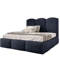 POLSTERBETT Bero, 180x180, Bouclé-Stoff, Marineblau - Dunkelblau, Textil (180/200cm) - Beautysofa