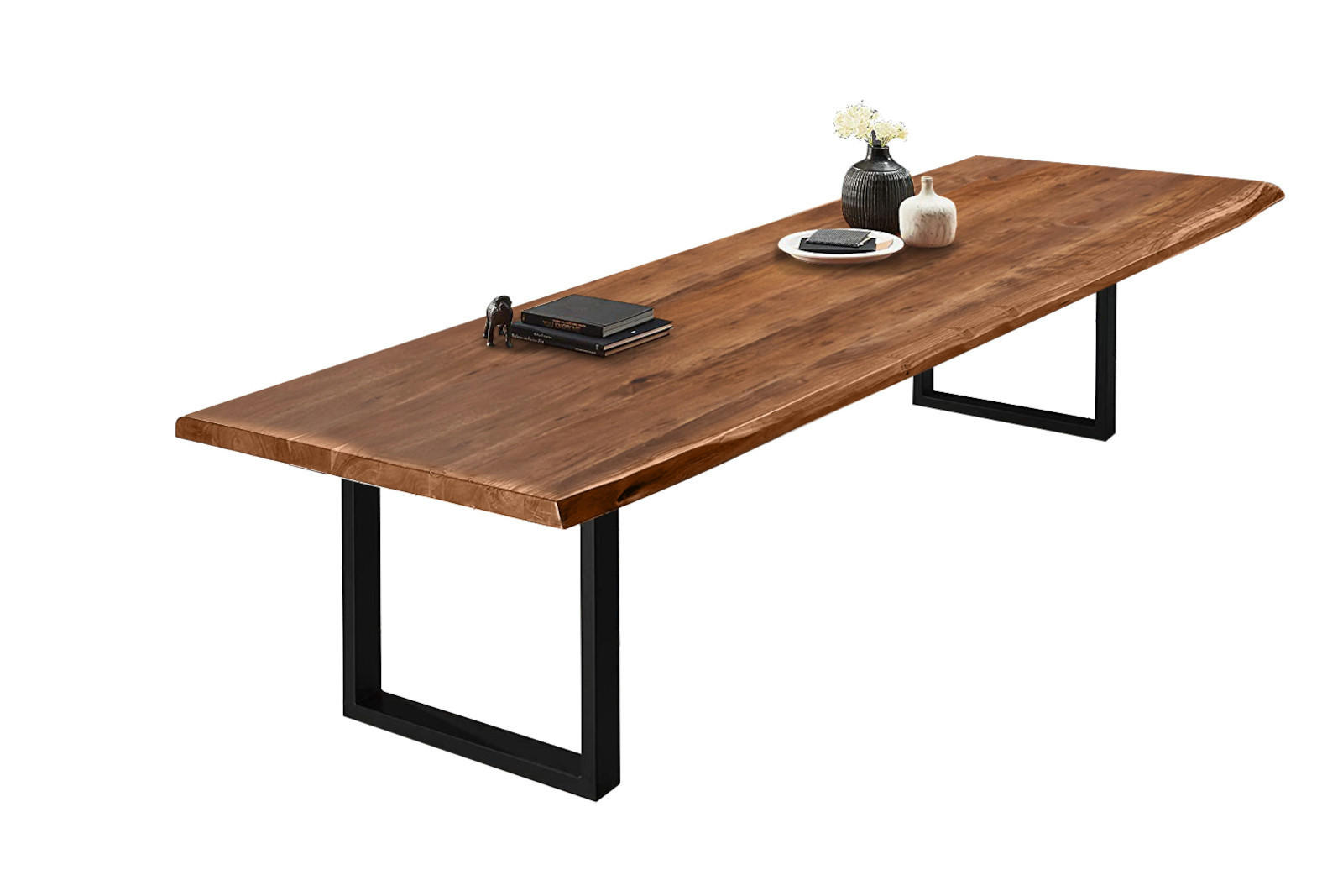 ESSTISCH VALIN - Schwarz/Braun, Holz/Metall (120/300/79cm) - SAM
