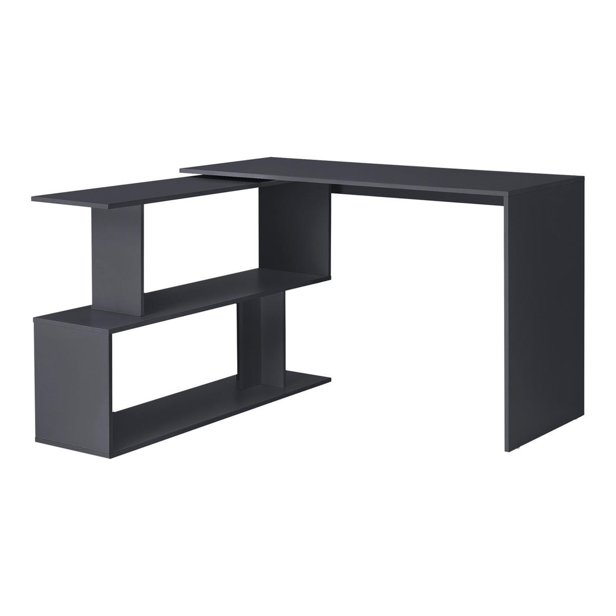 SCHREIBTISCH Arendal - Dunkelgrau, Holzwerkstoff (50/120/76.5cm) - [en.casa]