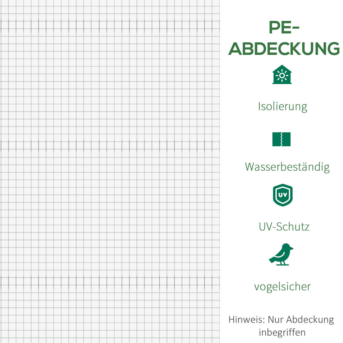 POLYETHYLENFOLIE, Treibhaus Folie, Weiß - Weiß, Kunststoff (200/200/300cm) - Outsunny