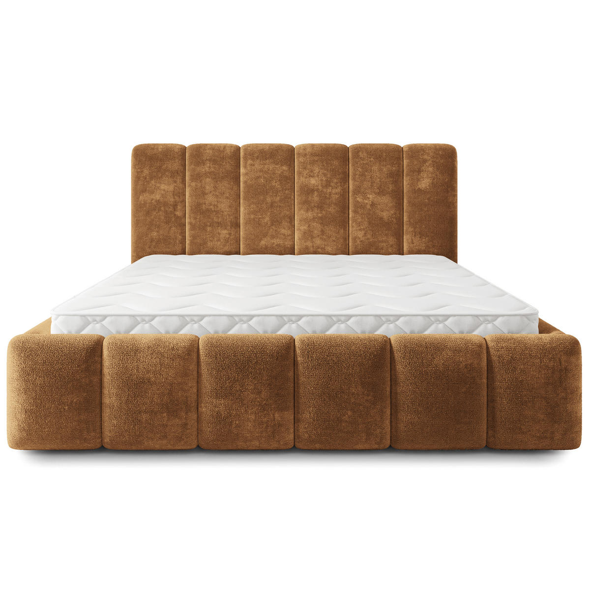 POLSTERBETT ATTORA LM 160x200 cm mit Bettkästen - Hellbraun - Hellbraun, Holz (160/200cm) - MASSENO