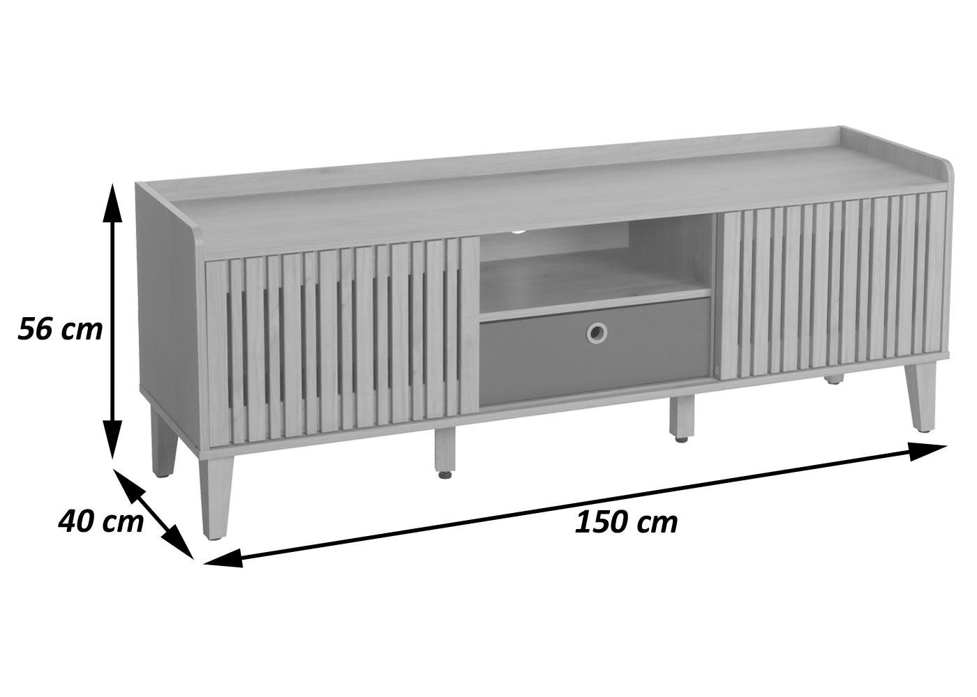 Thumbnail - MCW Tv-Rack, Walnuss, Holz, Mangoholz, 150x56x40 cm, Wohnzimmer, Wohnwände, Lowboards, Lowboards stehend