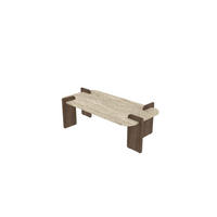 COUCHTISCH Leapiri Travertin - Beige, Holz (60/120/35cm) - Habitat Garten