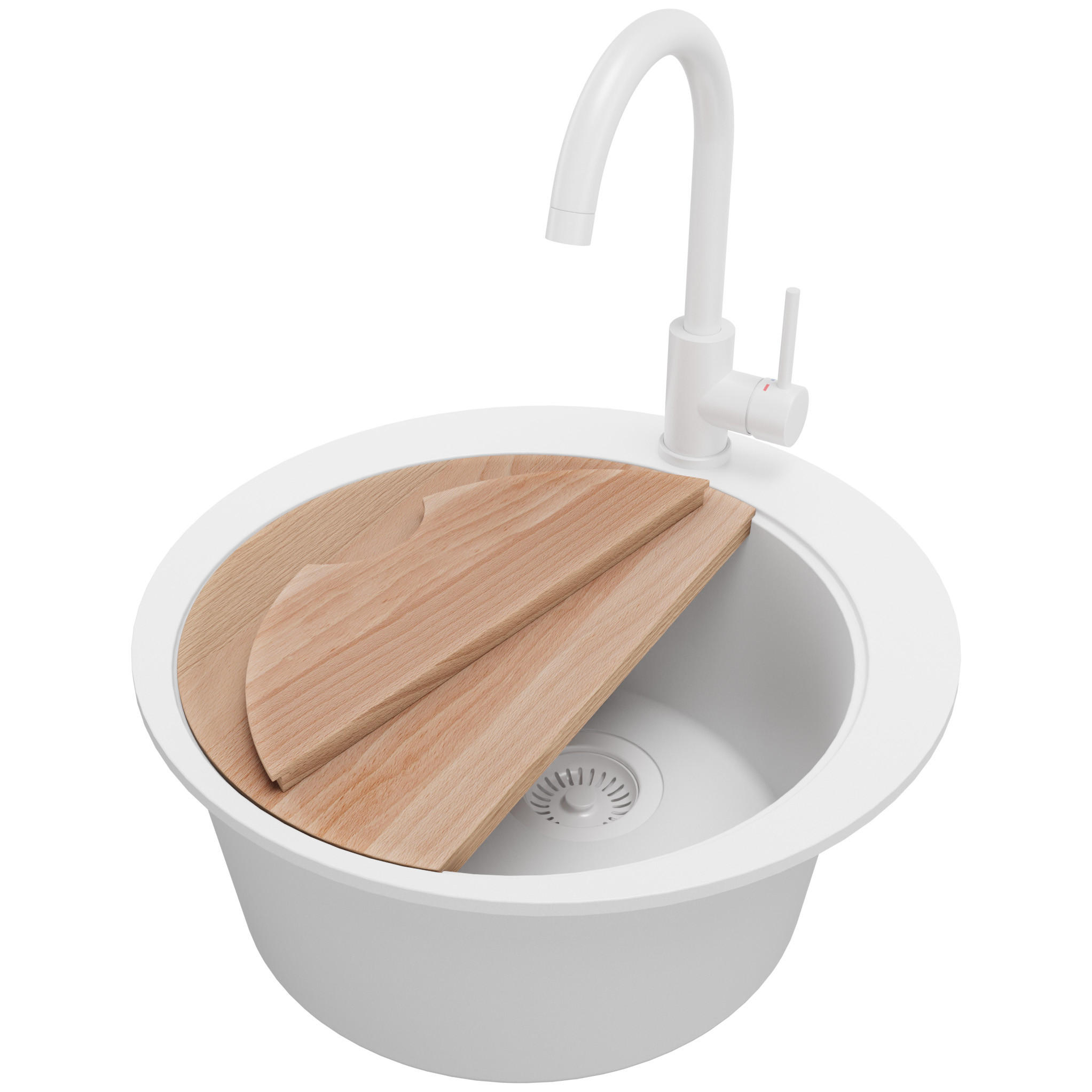 Primagran Granitspüle Weiß, Weiß, Weiß, Beige 50x20x50 cm