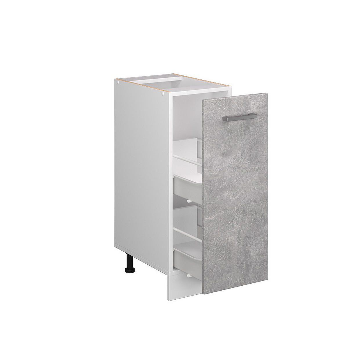APOTHEKERSCHRANK R-Line Beton 30 cm, AP Eiche - Schieferfarben/Weiß, Holzwerkstoff (30/81.6/60cm) - Vicco