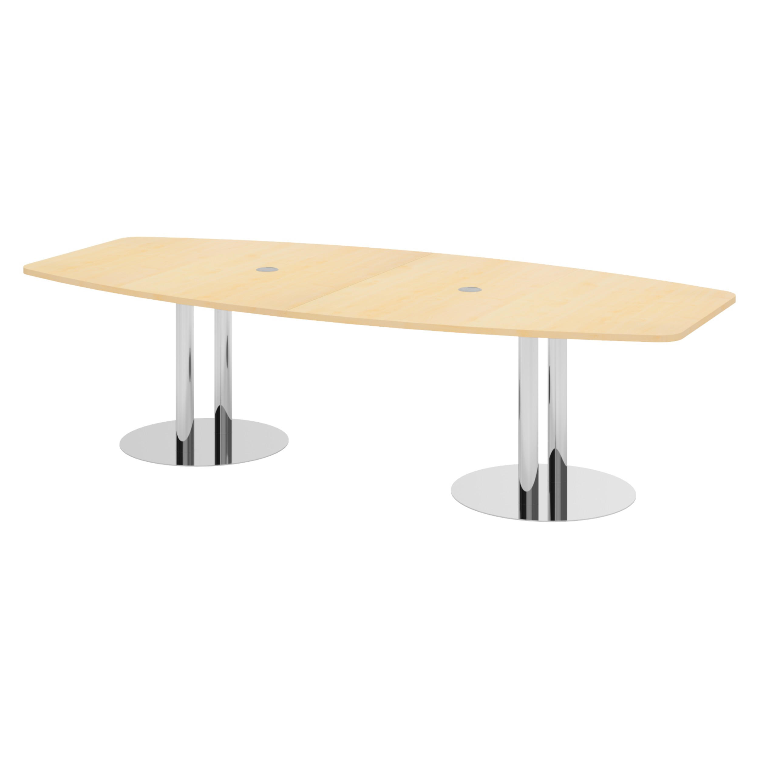 KONFERENZTISCH mittel KT28 130/280/74,5 cm in Ahornfarben/Chromsäulen - Chromfarben/Ahornfarben, Holzwerkstoff (130/280/74.5cm) - bümö