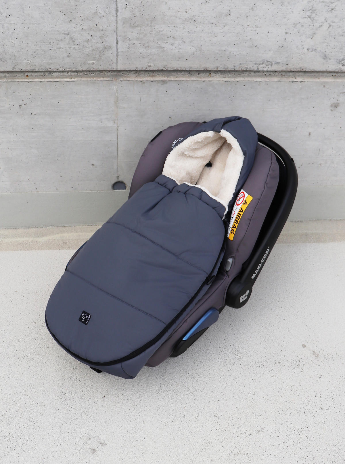 BABYSCHALENFUSSSACK Hoody 2.0, anthracite/creme - Dunkelgrau, Textil (40/3/80cm) - Kaiserbaby