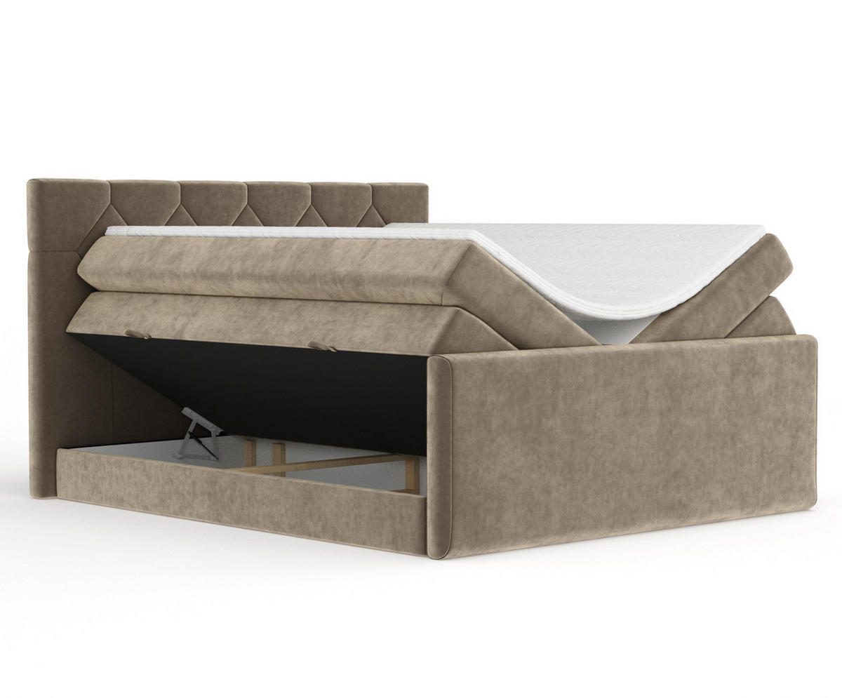BOXSPRINGBETT Toma Braun 180/200 cm - Schwarz/Braun, Holz/Holzwerkstoff (180/200cm) - Maison de Reve