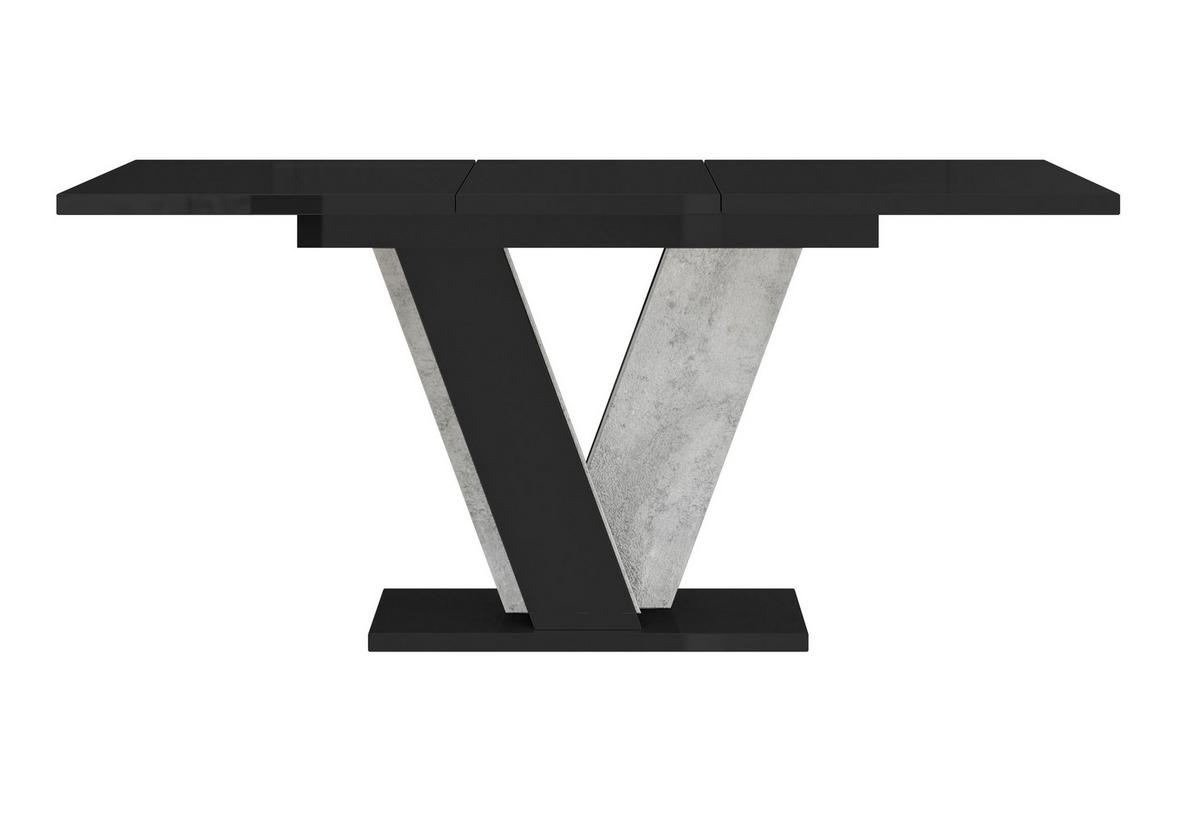 ESSTISCH Ausziehbar 120–160 cm in Betongrau mix Schwarz - Grau, Metall (90/160/75cm) - Home Collective