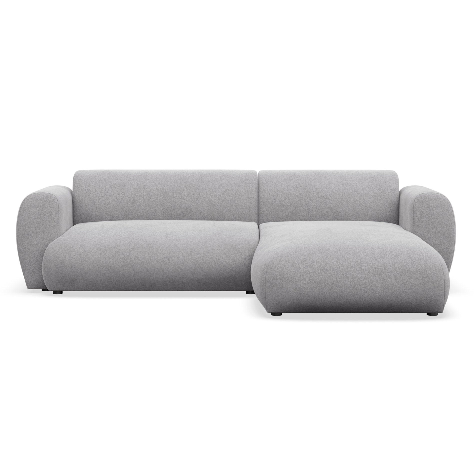 ECKSOFA Emia Grau rechts - Schwarz/Grau, Kunststoff/Textil (156/262cm) - Selsey