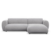 ECKSOFA Emia Grau rechts - Schwarz/Grau, Kunststoff/Textil (156/262cm) - Selsey
