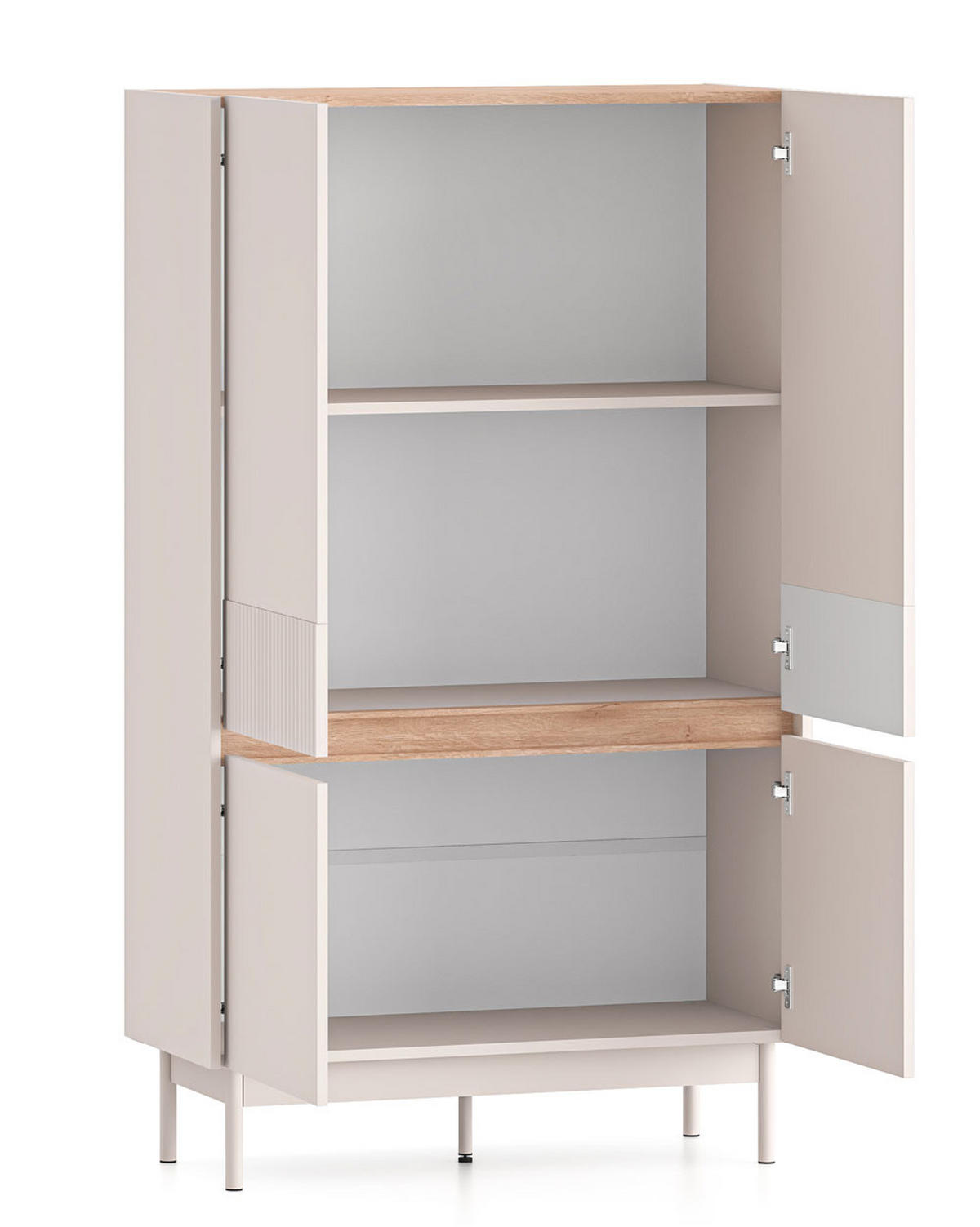 HIGHBOARD Dunea Cashmere / Eiche Cremona Torro 92 / 40 / 156cm - Multicolor/Creme, Holz/Holzwerkstoff (92/156/40cm) - Feldmann-Wohnen