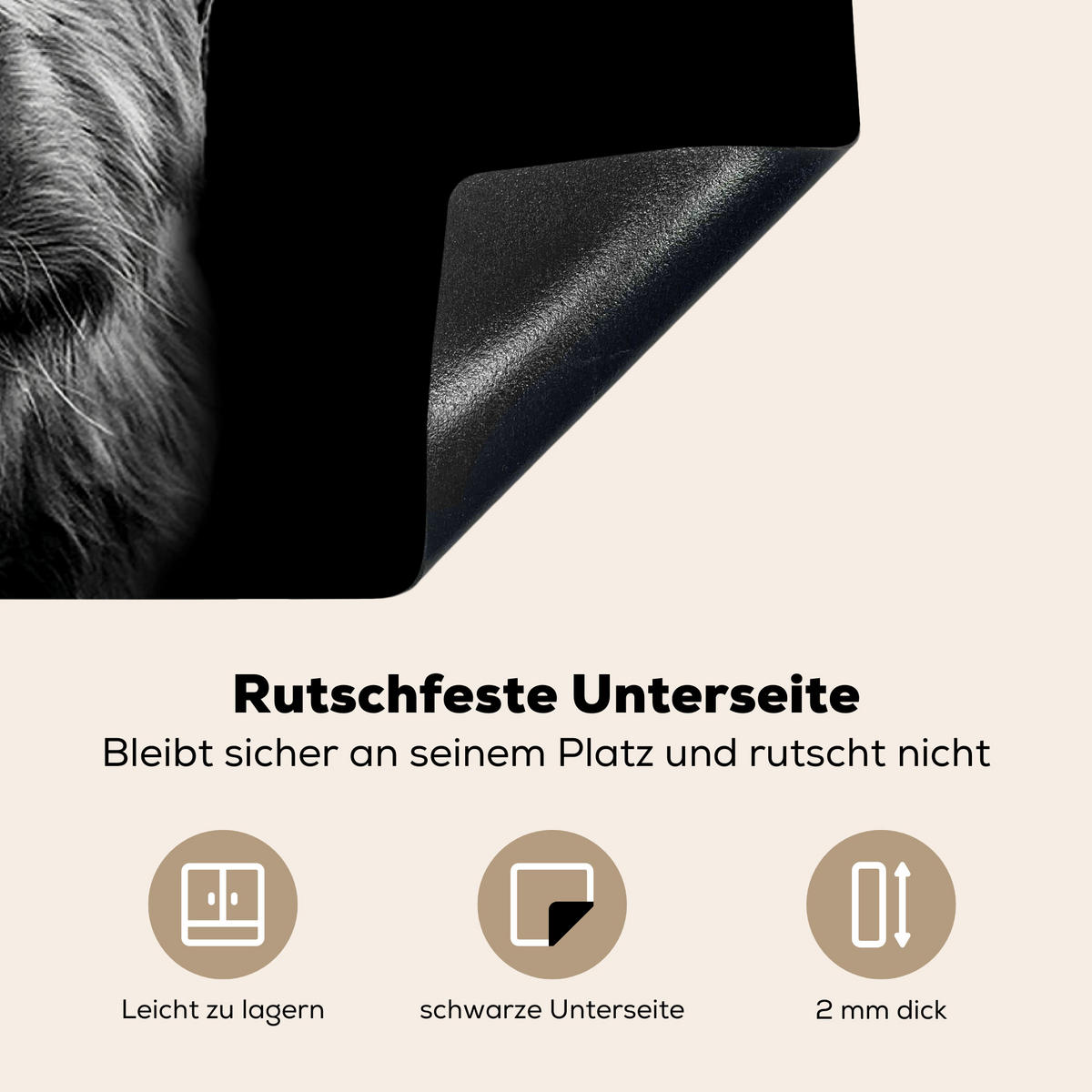 HERDABDECKPLATTE Schottischer Highlander - Hörner - Schwarz - Weiß - Kuh - Wild - Tiere Ceranfeldabdeckung 76x51.5 cm - Schwarz, Kunststoff (76/51.5/0.2cm) - MuchoWow