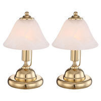 LED TISCHLEUCHTE ANTIQUE Gold 2er Set - Goldfarben, Glas (17/17/27cm)