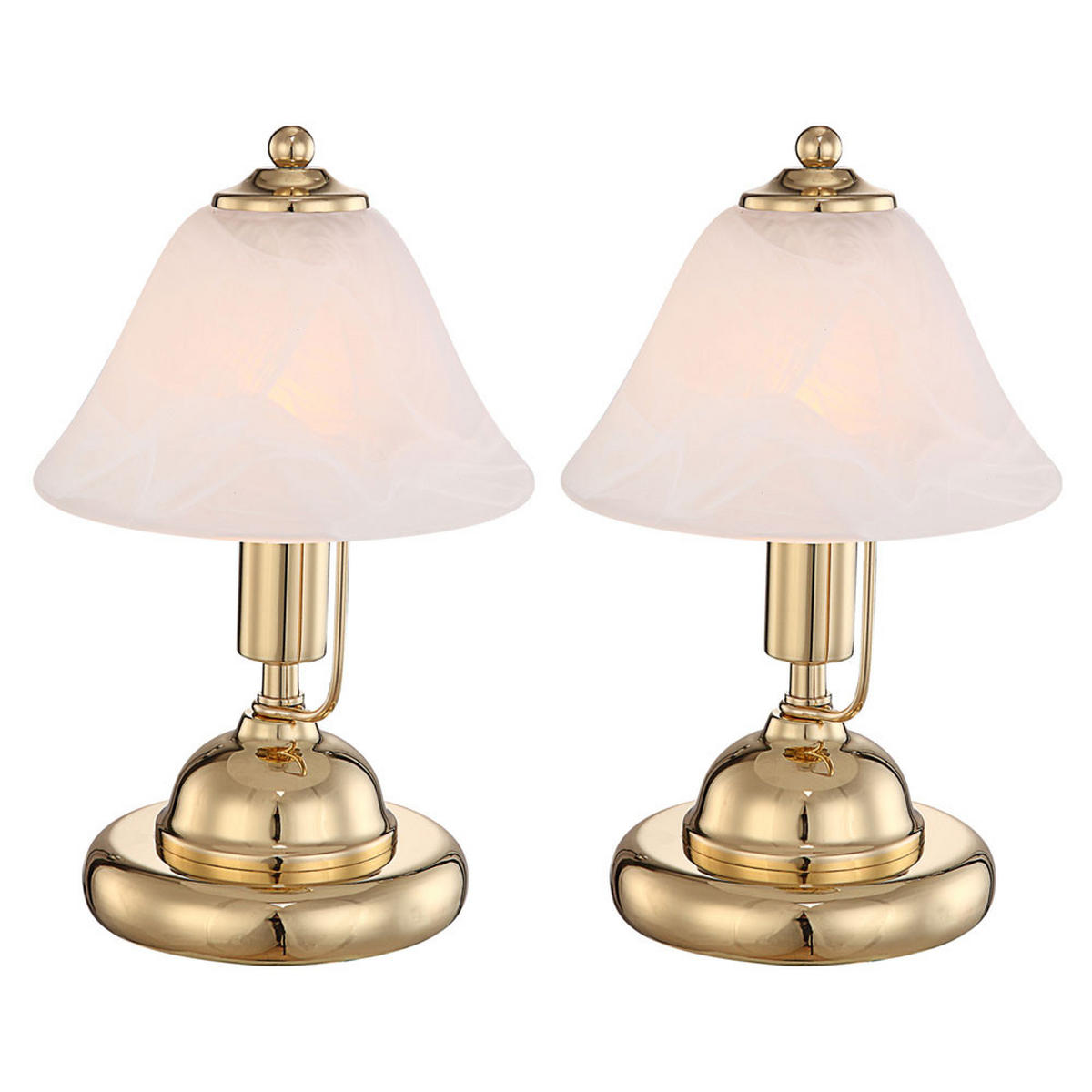 LED TISCHLEUCHTE ANTIQUE Gold 2er Set - Goldfarben, Glas (17/17/27cm)