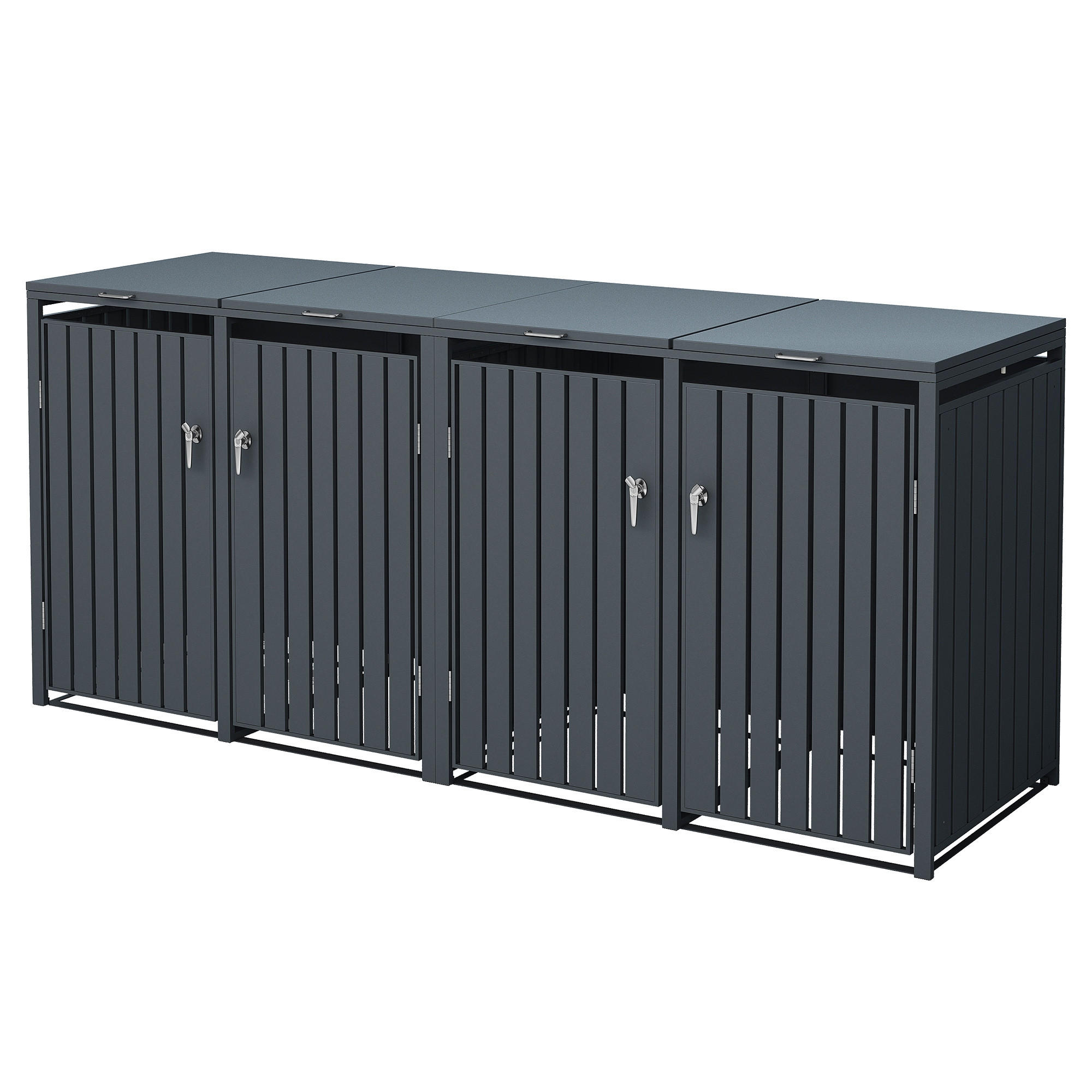 MÜLLTONNENBOX 4er Anthrazit - Anthrazit, Metall (80/116.3/264cm) - ML-DESIGN