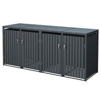 MÜLLTONNENBOX 4er Anthrazit - Anthrazit, Metall (80/116.3/264cm) - ML-DESIGN