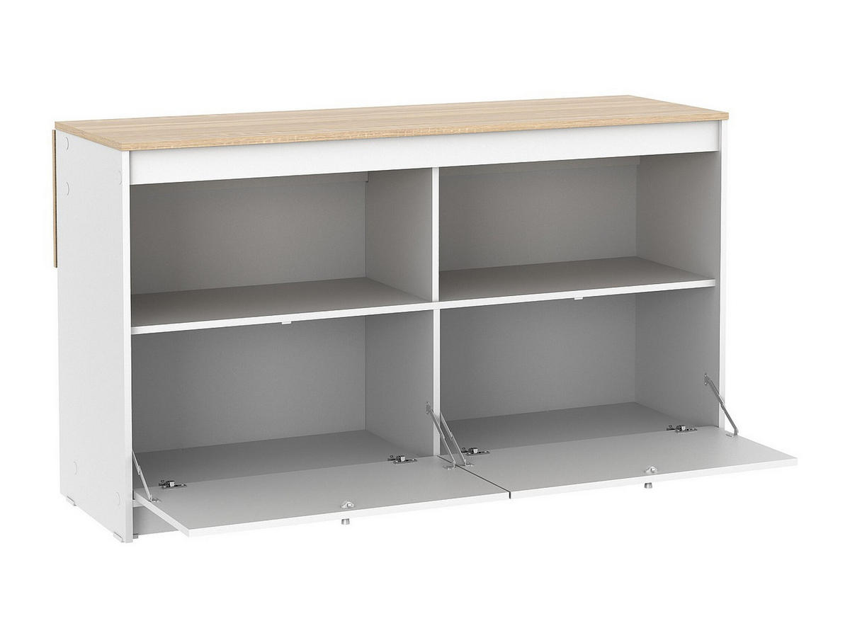 KÜCHENINSEL - 2 -Sitzer - MDF - naturfarben hell, weiß - TEKYNA - Naturfarben, Holz (140/81/75cm) - Vente-Unique