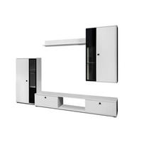 WOHNWAND Formilo Weiß 294/180/40 cm Hochwertige mit Lamellen - Weiß, Holzwerkstoff/Kunststoff (180/294/40cm) - AX Living