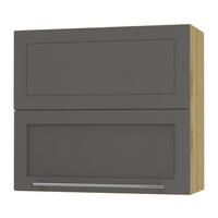 KÜCHENHÄNGESCHRANK Kvantum W8BS/80 Graphit Matt / Eiche Artisan Matt 80 / 32,5 / 72cm - Graphitfarben/Eiche Artisan, Holz/Holzwerkstoff (80/72/32.5cm) - Feldmann-Wohnen