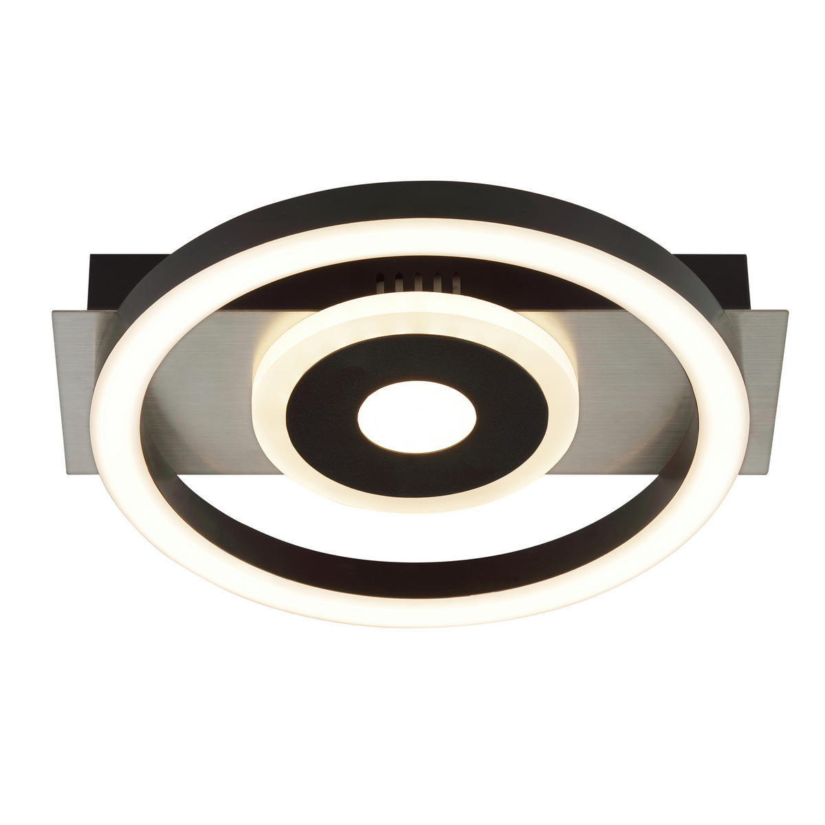 LED DECKENLEUCHTE Maureen Schwarz/Eisen 22/20/5 cm - Multicolor, Metall (22/20/5cm) - Brilliant