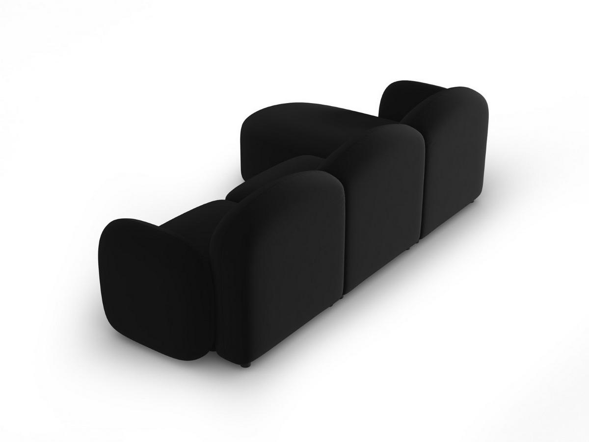 ECKSOFA rechts Blair aus Samt schwarz 4 Sitzplätze - Schwarz, Textil (155/272cm) - Micadoni