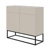KOMMODE Veldio Graubeige mit schwarzen Beinen 100 cm - Greige/Schwarz, Holzwerkstoff/Metall (100/90/38cm) - Selsey