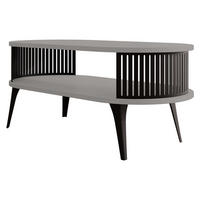 COUCHSITCH Roenni Oval - Schwarz/Grau, Holzwerkstoff/Metall (100/50/44cm) - MIRJAN24