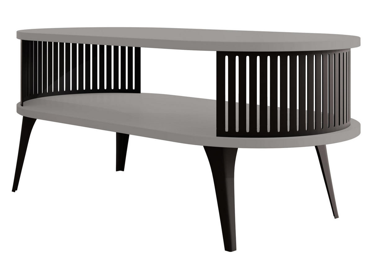 COUCHSITCH Roenni Oval - Schwarz/Grau, Holzwerkstoff/Metall (100/50/44cm) - MIRJAN24