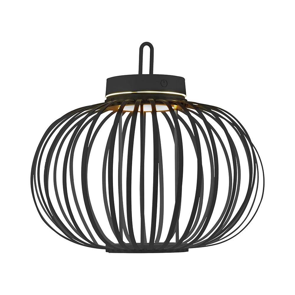 PENDEL-/TISCHLEUCHTE GABBIA Schwarz, LED, Akku, Touchdimmer - Schwarz, Holz (36/36/33cm)