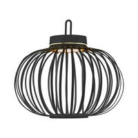 PENDEL-/TISCHLEUCHTE GABBIA Schwarz, LED, Akku, Touchdimmer - Schwarz, Holz (36/36/33cm)
